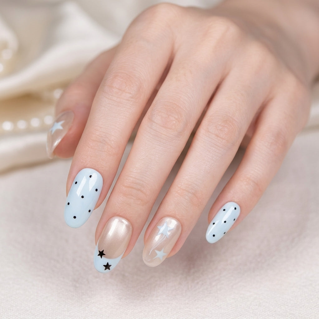 Chrome Finish Starry Nails by EvadiaGrace