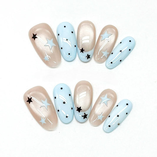Chrome Finish Starry Nails by EvadiaGrace
