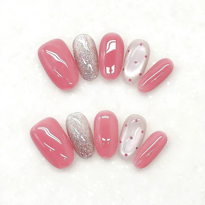 Pearl Chrome & Polka Press-Ons by EvadiaGrace