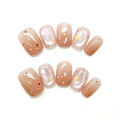 Jelly Ombre & Minimalist Dot Nails by EvadiaGrace