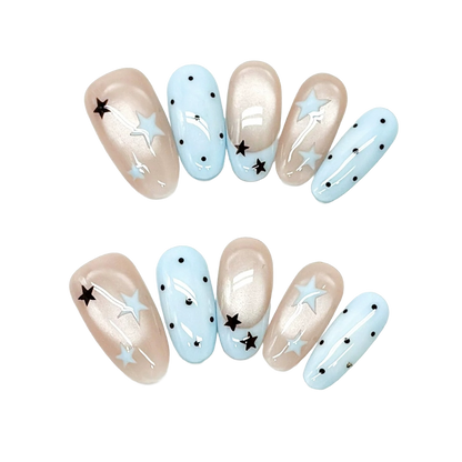 Chrome Finish Starry Nails by EvadiaGrace