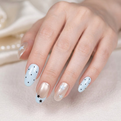 Chrome Finish Starry Nails by EvadiaGrace