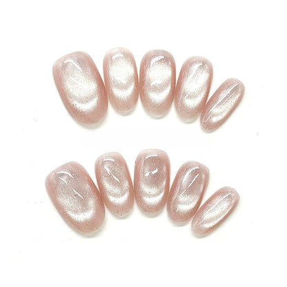 High-Shine Glazed Cat-Eye Nails by EvadiaGrace