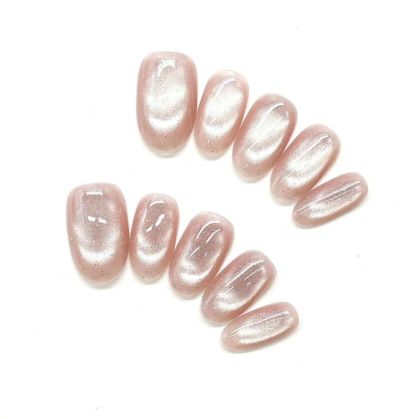 High-Shine Glazed Cat-Eye Nails by EvadiaGrace