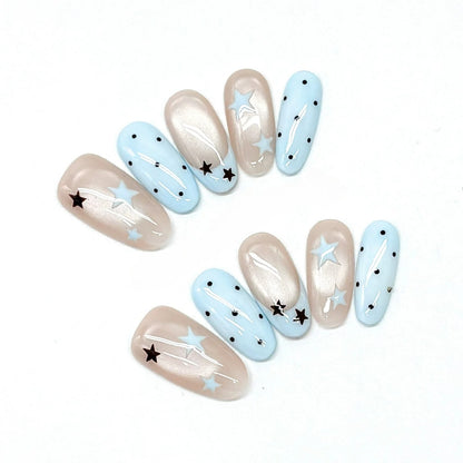 Chrome Finish Starry Nails by EvadiaGrace