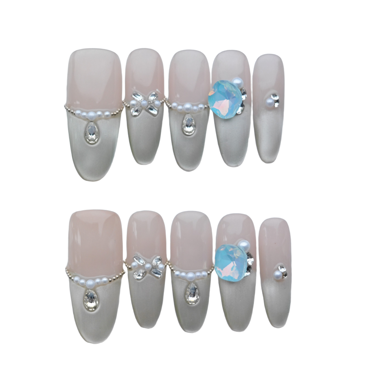 Lavender Dream Gradient Press-On Nails – Sparkling Crystal Heart & Butterfly Accents | Long Coffin Luxury Fake Nails | Reusable Elegant Nail Art Tips