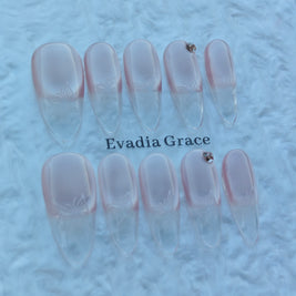 Soft Blush Butterfly Nails – Nude Pink Press-On Nails with Minimalist Butterfly Design | Elegant Bridal Press On Nails by Evadia Grace