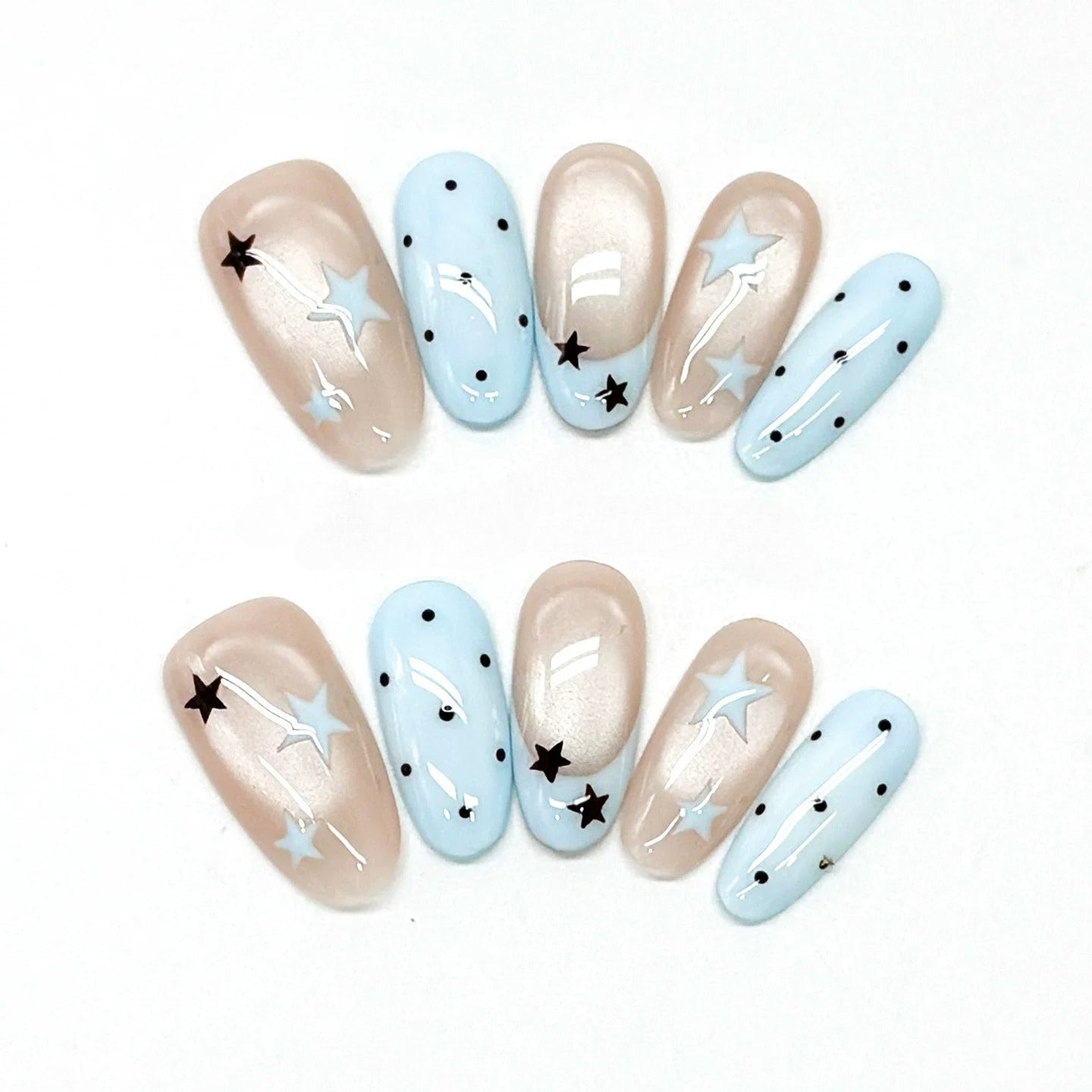 Chrome Finish Starry Nails by EvadiaGrace