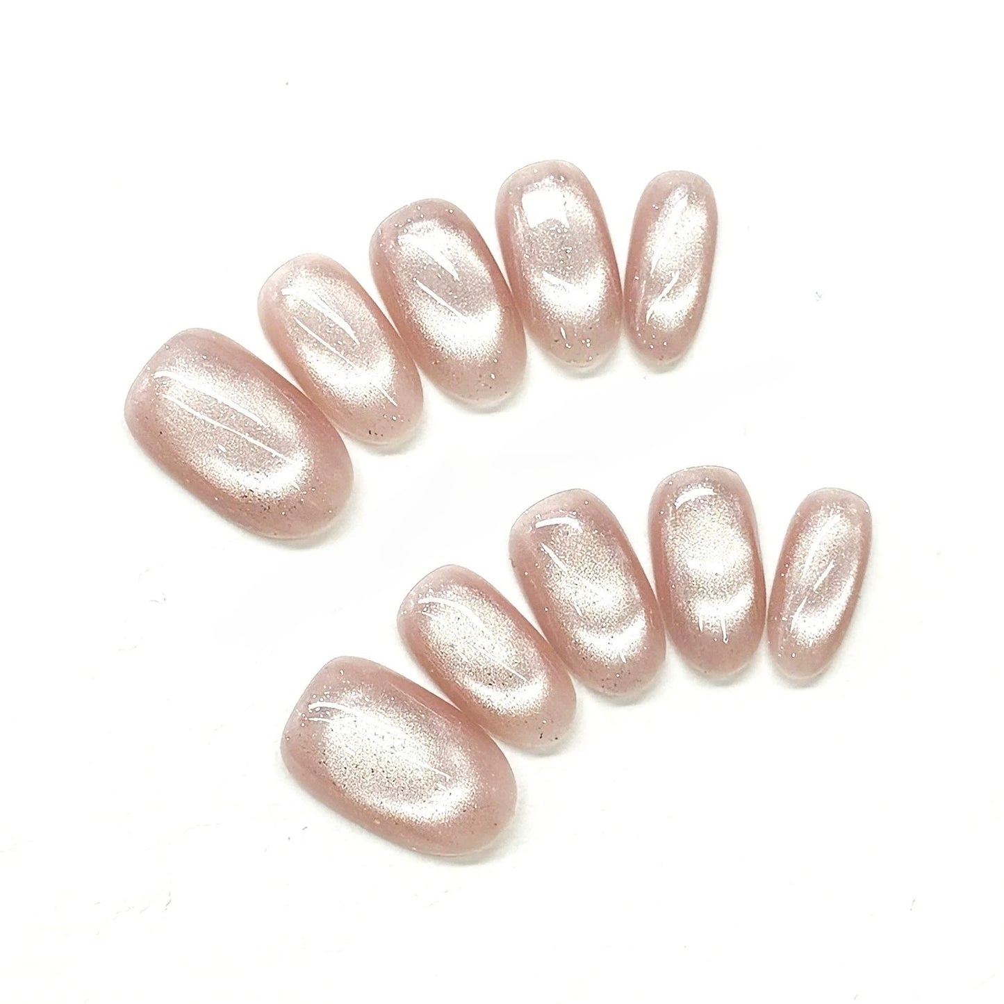 High-Shine Glazed Cat-Eye Nails by EvadiaGrace