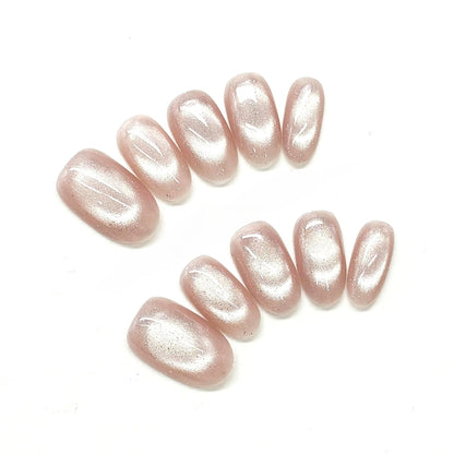 High-Shine Glazed Cat-Eye Nails by EvadiaGrace