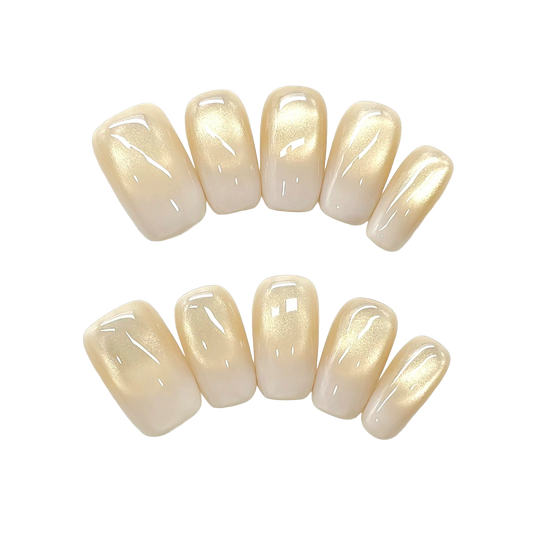 Minimalist Milky Pearl Nails by EvadiaGrace