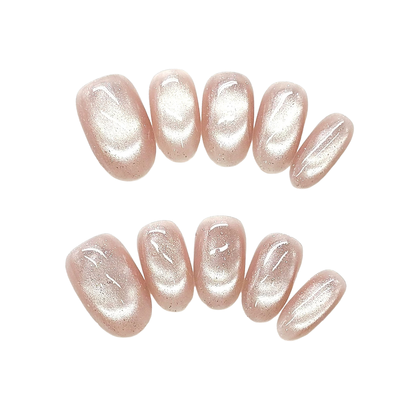 High-Shine Glazed Cat-Eye Nails by EvadiaGrace