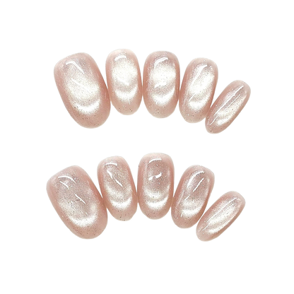 High-Shine Glazed Cat-Eye Nails by EvadiaGrace