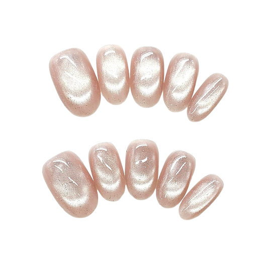 High-Shine Glazed Cat-Eye Nails by EvadiaGrace