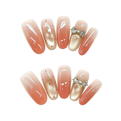 Jelly Ombre & Diamond Bow Nails by EvadiaGrace