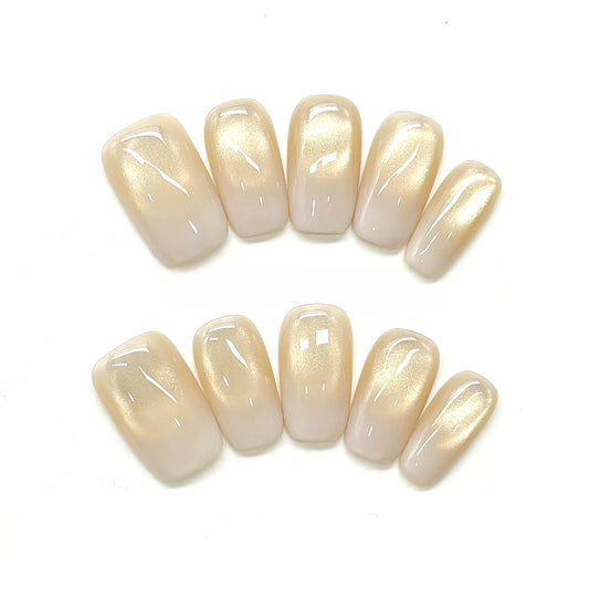 Minimalist Milky Pearl Nails by EvadiaGrace