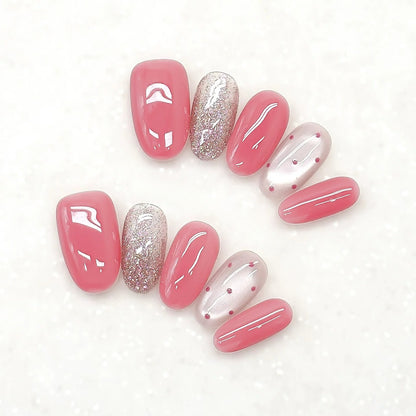 Pearl Chrome & Polka Press-Ons by EvadiaGrace